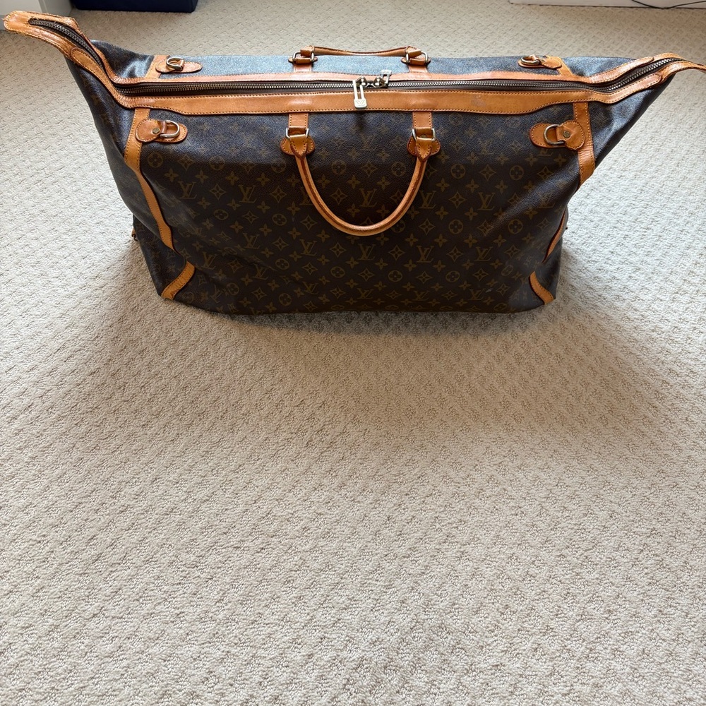 Louis Vuitton Brown and Tan Travel Bag